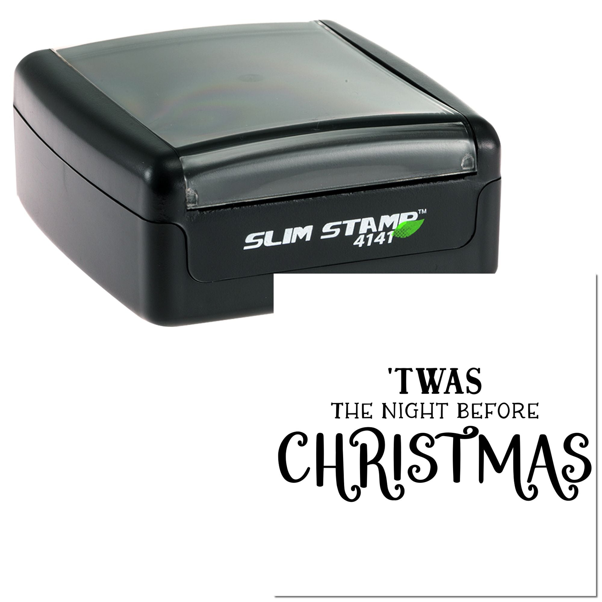 Self-inking Slim Stamp 4141 rubber stamp with Twas the Night Before Christmas holiday greeting design