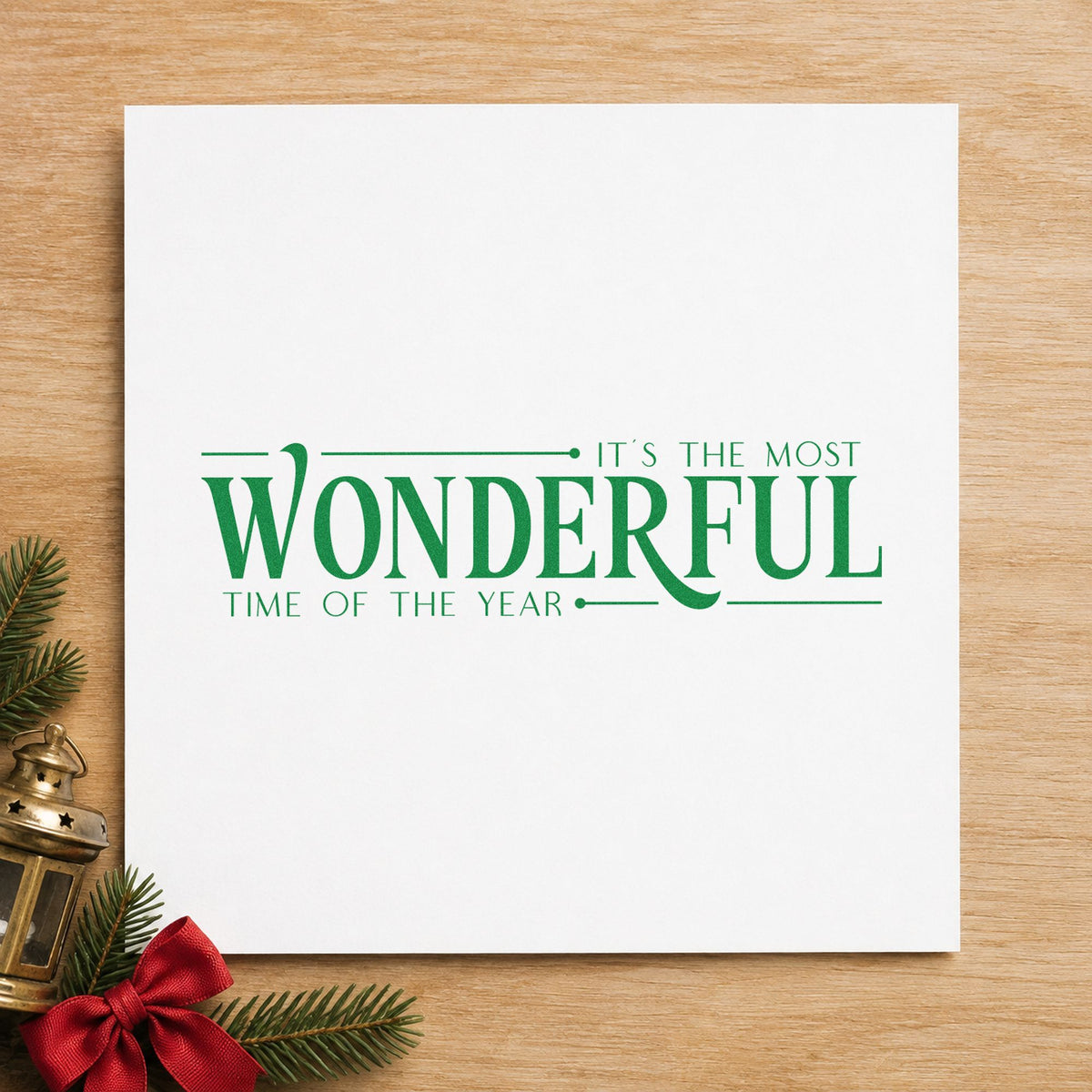 It's The Most Wonderful Time Of The Year Serif Typography Self-Inking Stamp in use 6