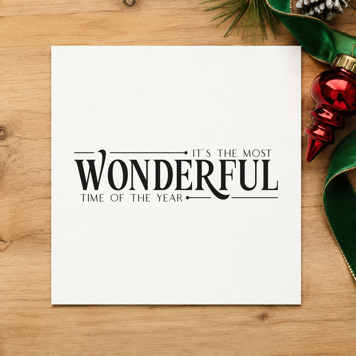 It's The Most Wonderful Time Of The Year Serif Typography Self-Inking Stamp in use 9