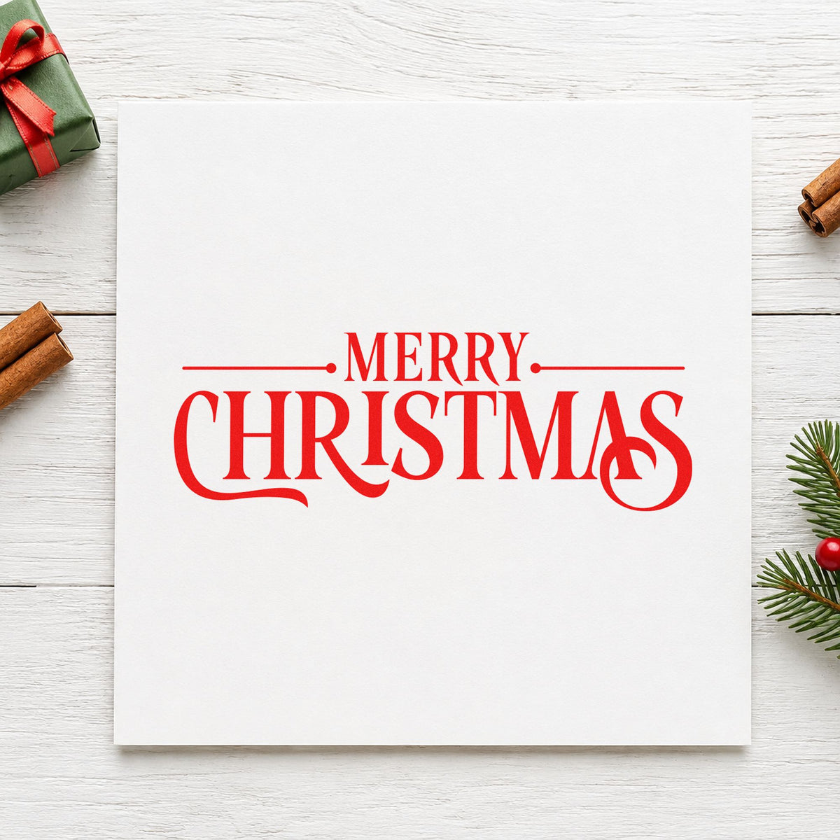 Merry Christmas Decorative Serif Stamp – Duo Hand in use 5