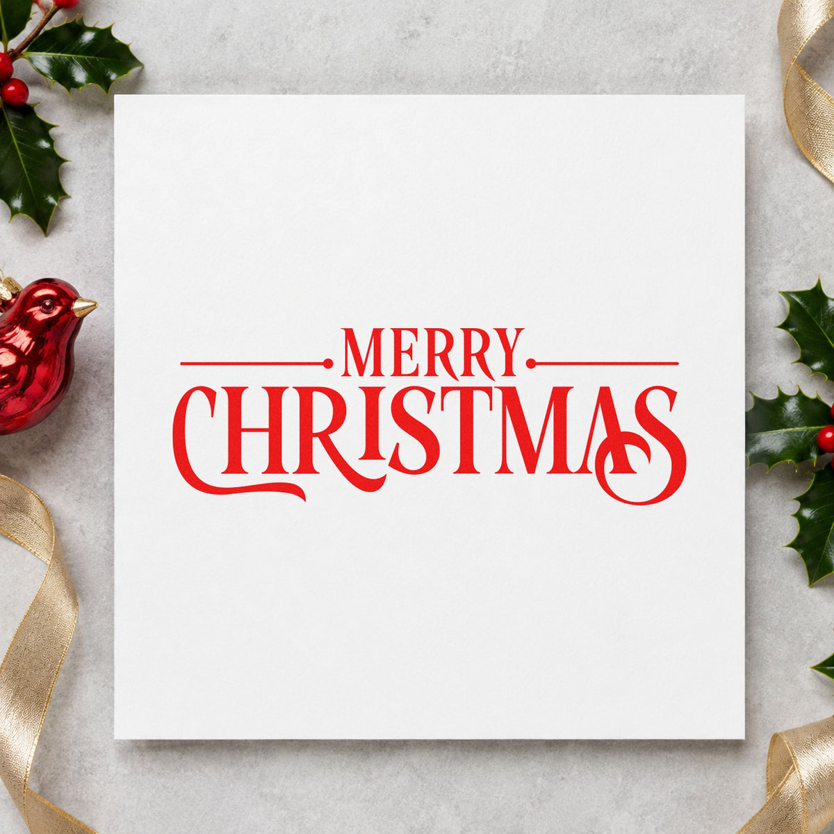 Merry Christmas Decorative Serif Pre-Inked Stamp – PSI in use 7