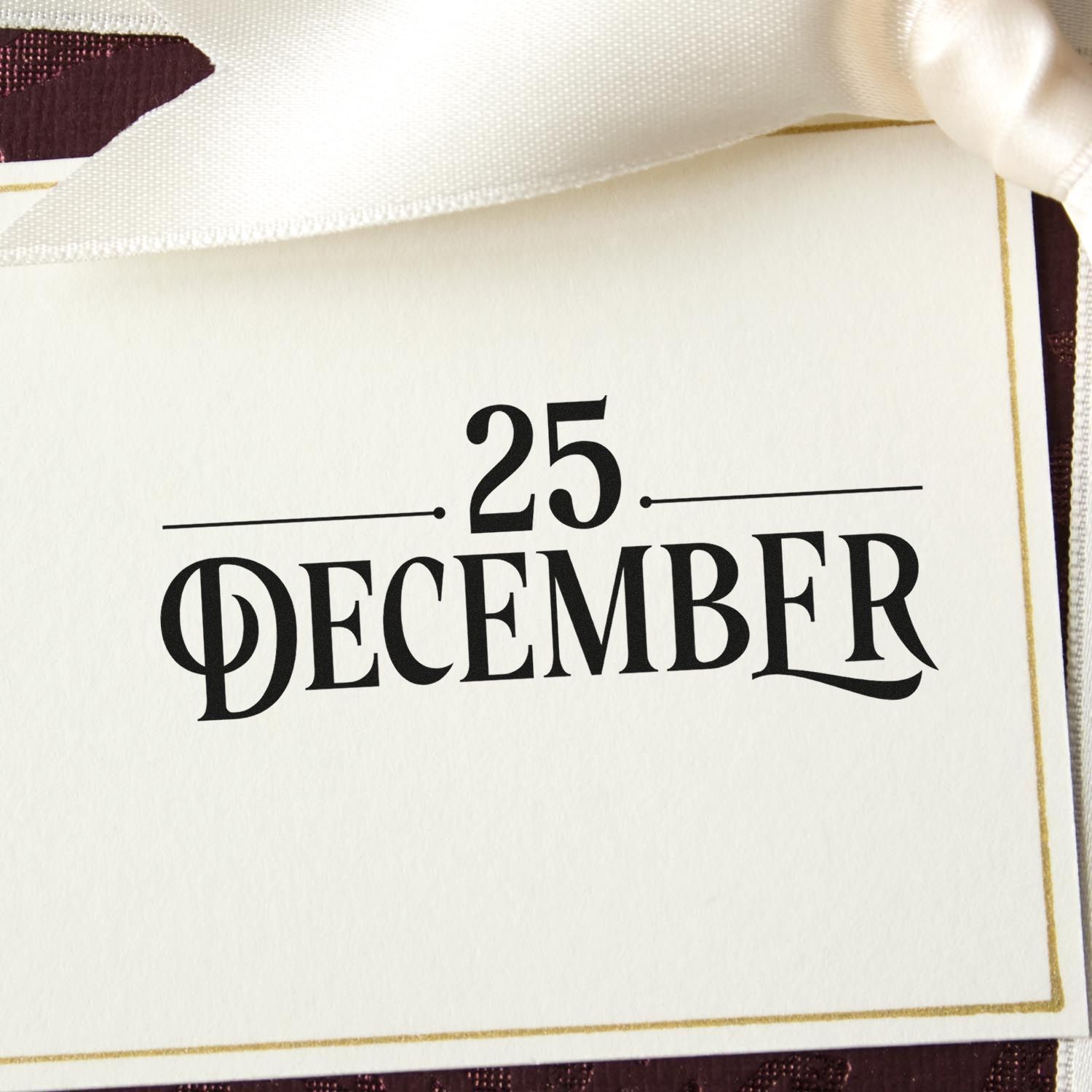 25 December rubber stamp design for holiday cards, invitations, and festive craft projects.
