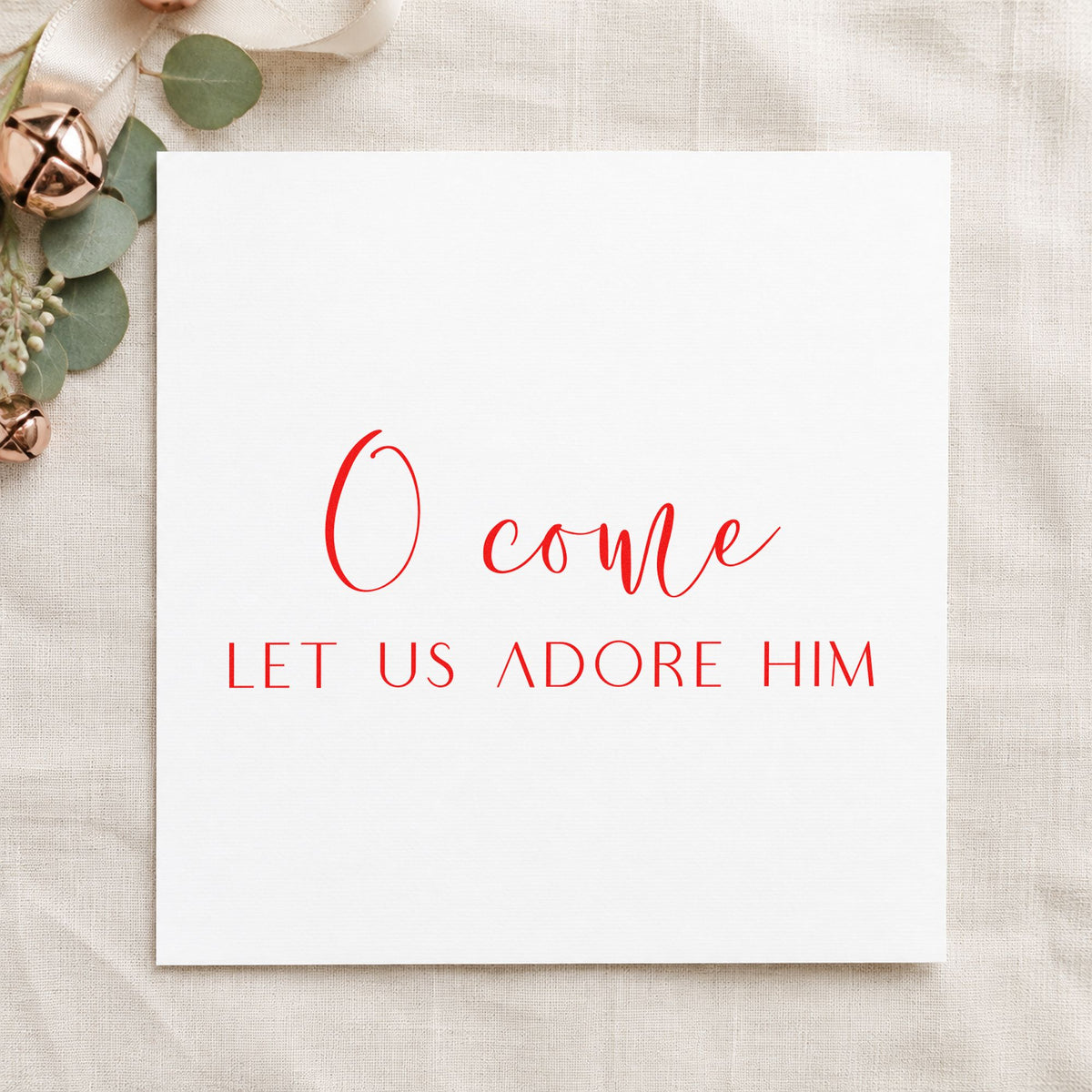 O Come Let Us Adore Him Lettering Duo Hand Stamp in use 5