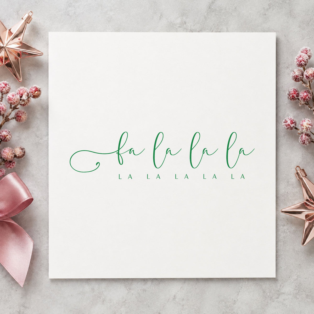 Self-Inking Fa La La Looping Holiday Script Stamp in use 10
