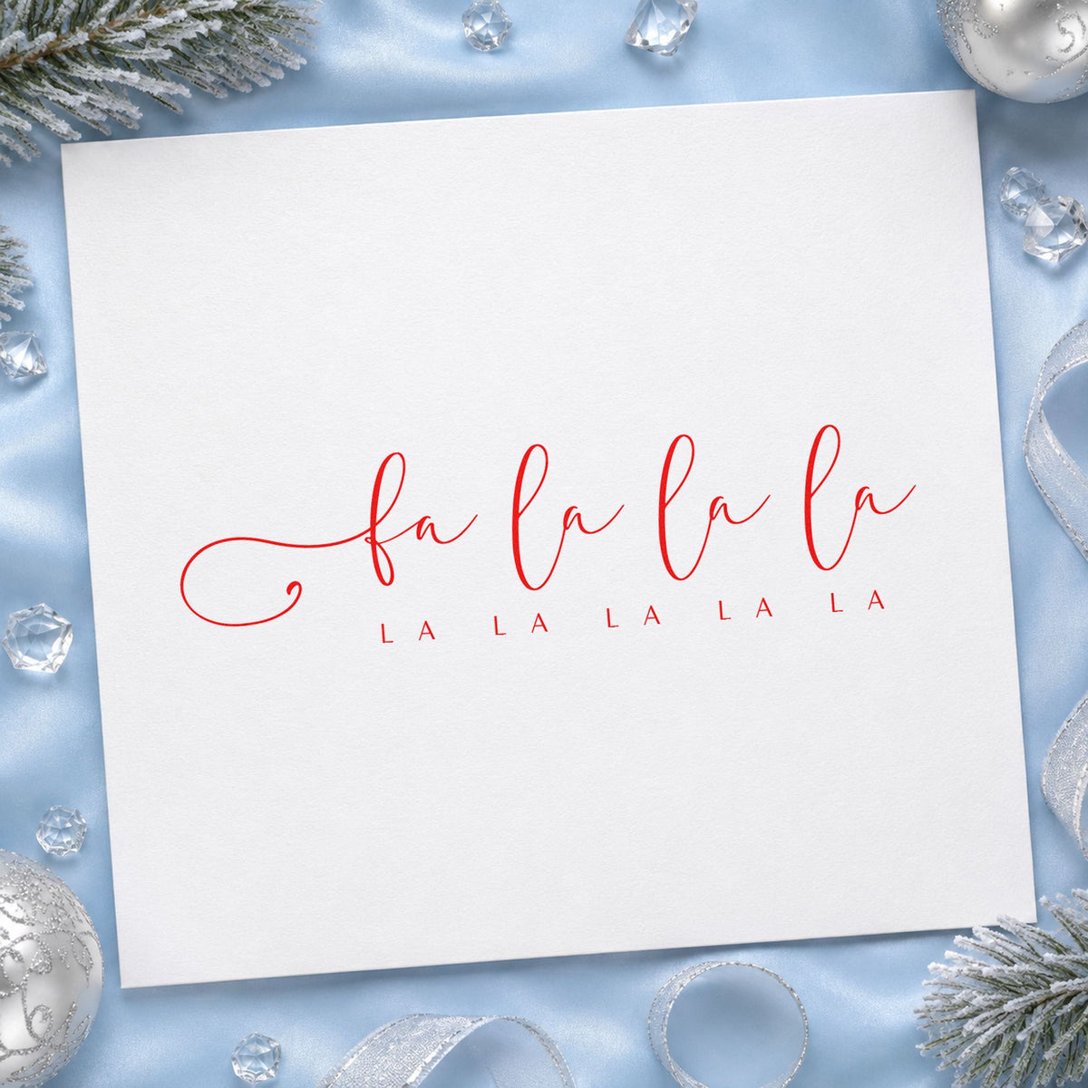 Self-Inking Fa La La Looping Holiday Script Stamp in use 5