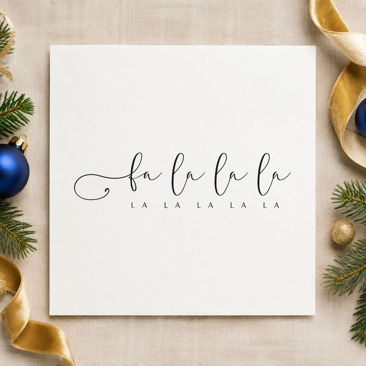 Self-Inking Fa La La Looping Holiday Script Stamp in use 9