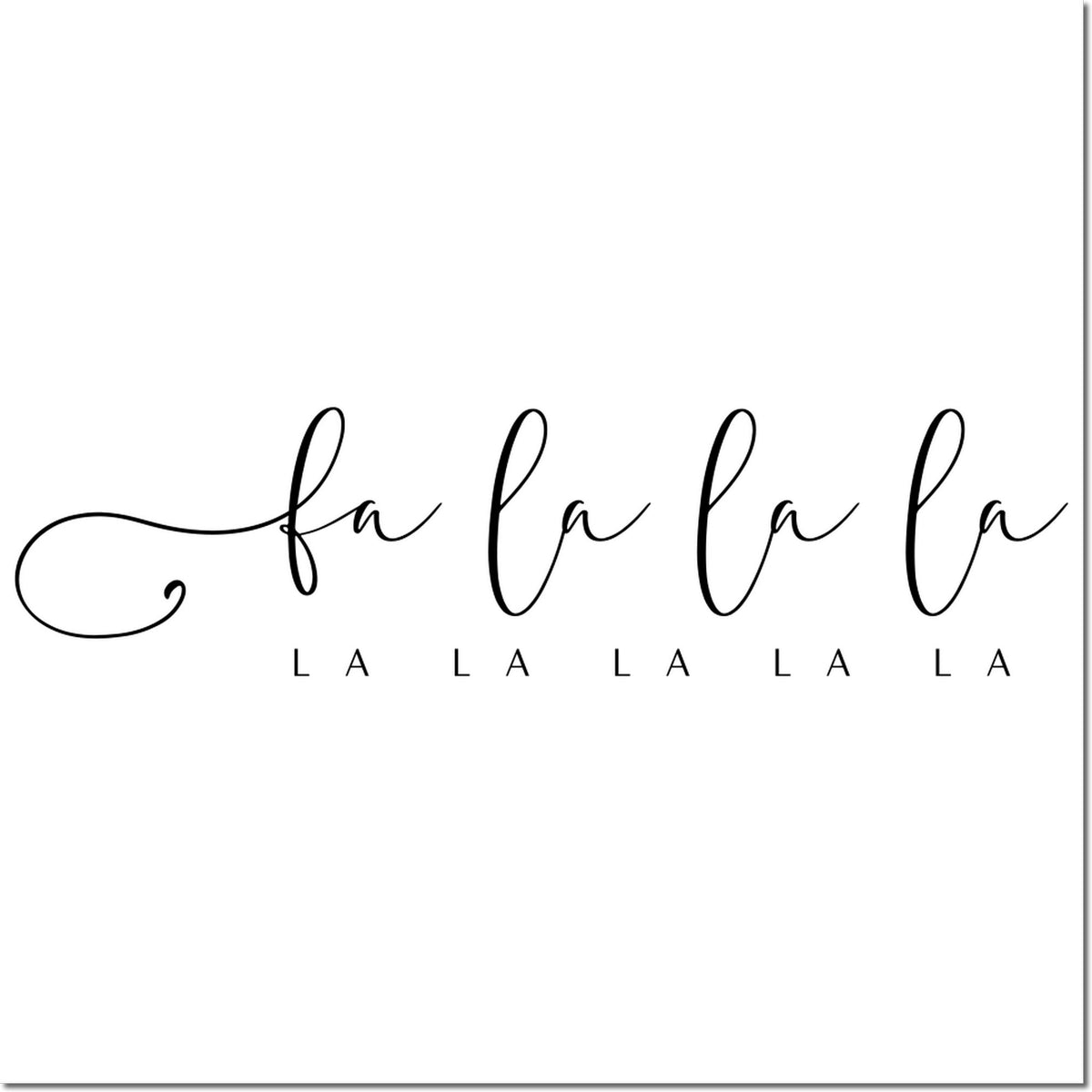 Elegant Fa La La holiday rubber stamp design for Christmas cards, festive crafts, and seasonal lettering.