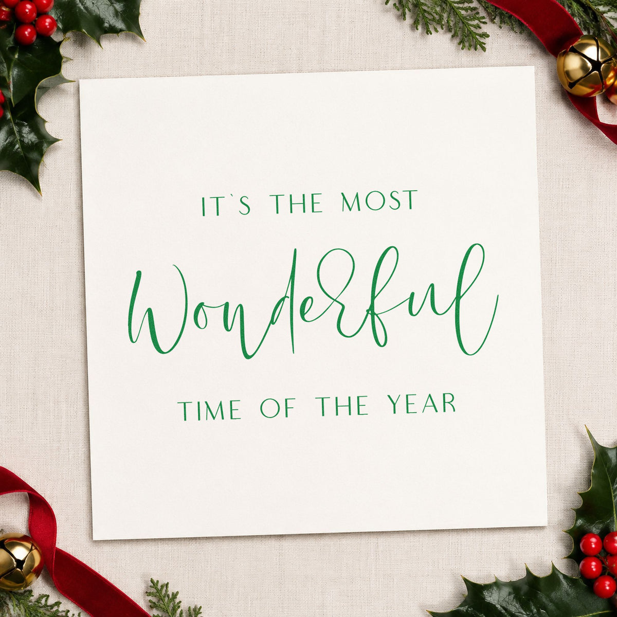 Most Wonderful Time Fine Script Lettering Slim Pre-Inked Stamp in use 6
