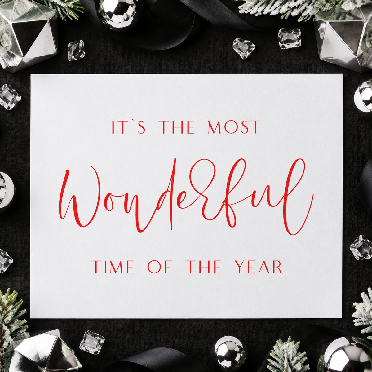 Most Wonderful Time Fine Script Lettering Slim Pre-Inked Stamp in use 7