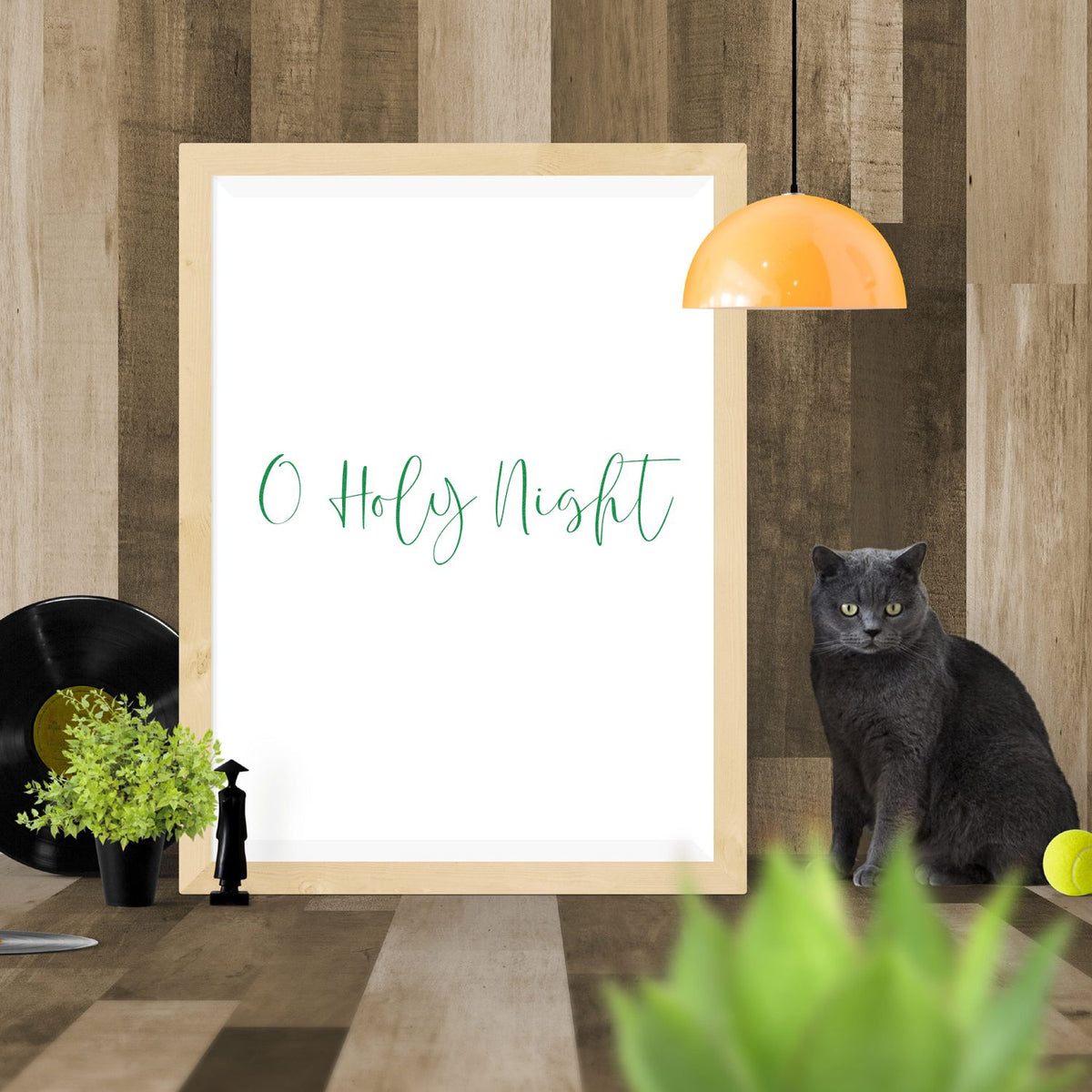 O Holy Night rubber stamp mockup for Christmas cards, holiday crafts, and festive home decor.