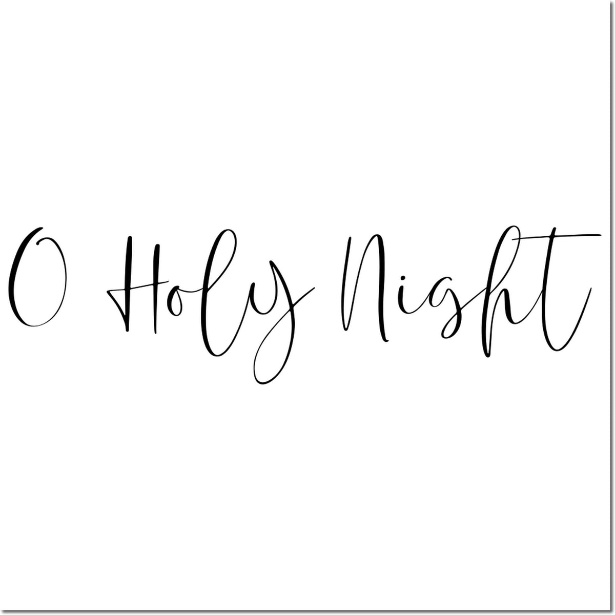 Oh Holy Night script rubber stamp design for Christmas cards, holiday crafts, and festive paper projects.