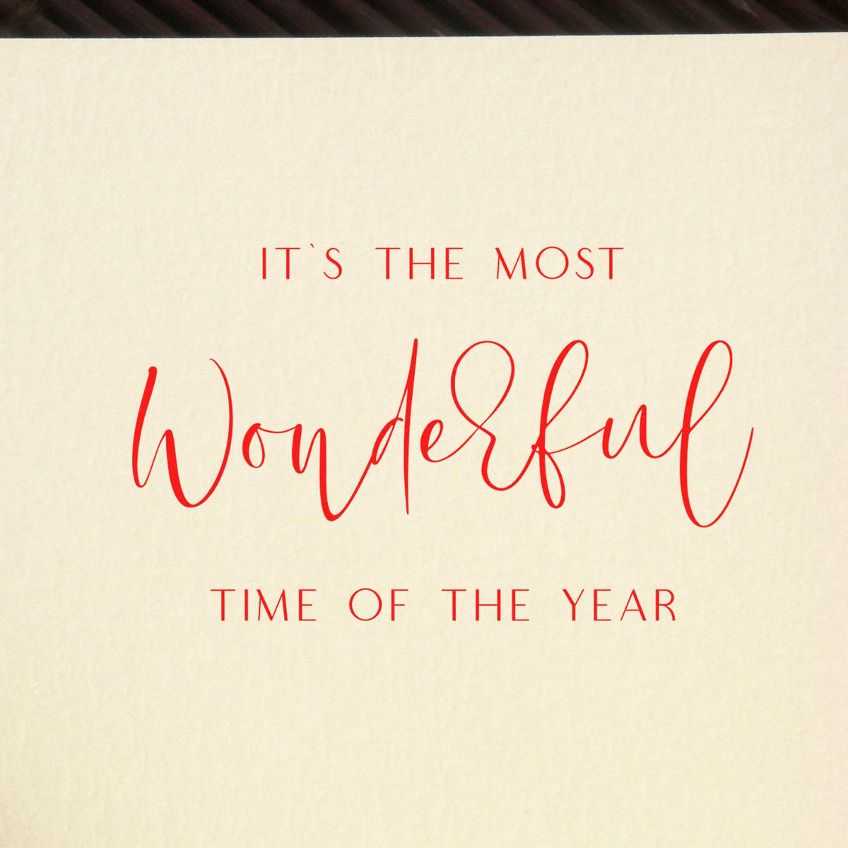 Christmas rubber stamp design reading Its the most wonderful time of the year for holiday cards, crafts, and gift tags.