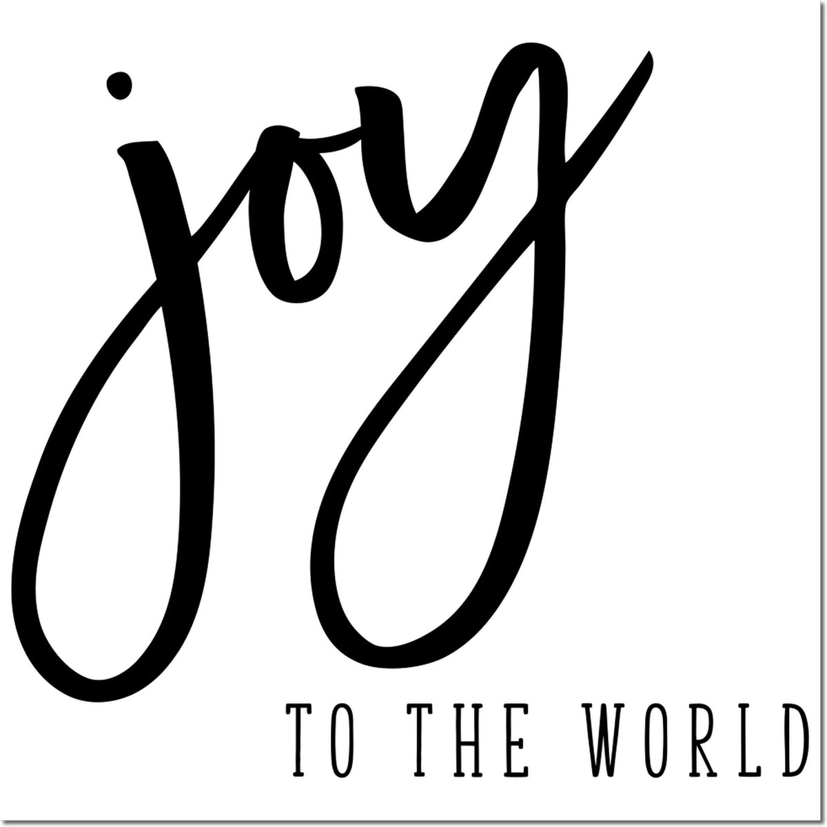 Joy to the World holiday rubber stamp with large script Joy for Christmas cards, crafts, and festive papercrafting.