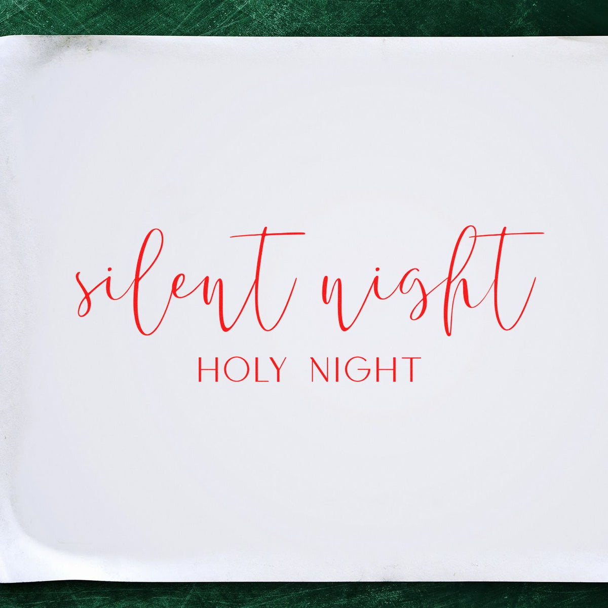 Red Silent Night Holy Night rubber stamp design for Christmas cards, holiday crafts, and festive religious paper projects.