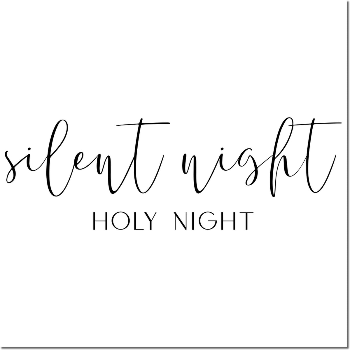Silent Night Holy Night Christmas rubber stamp design for holiday cards and seasonal crafts.