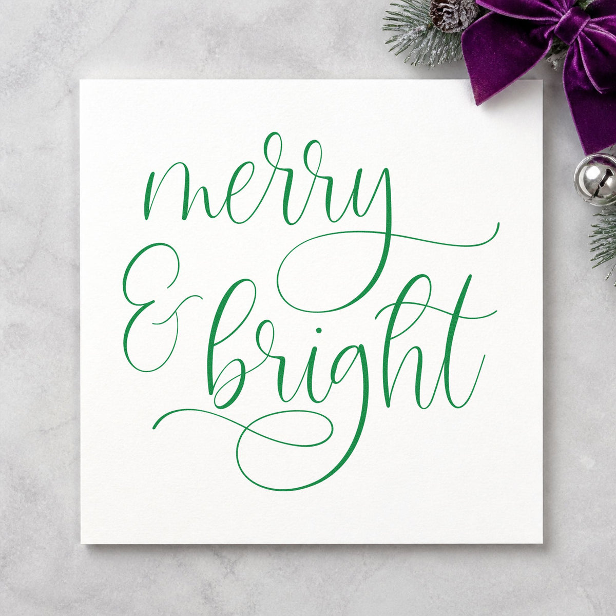 Self-Inking Merry And Bright Looped Script Stamp in use 10
