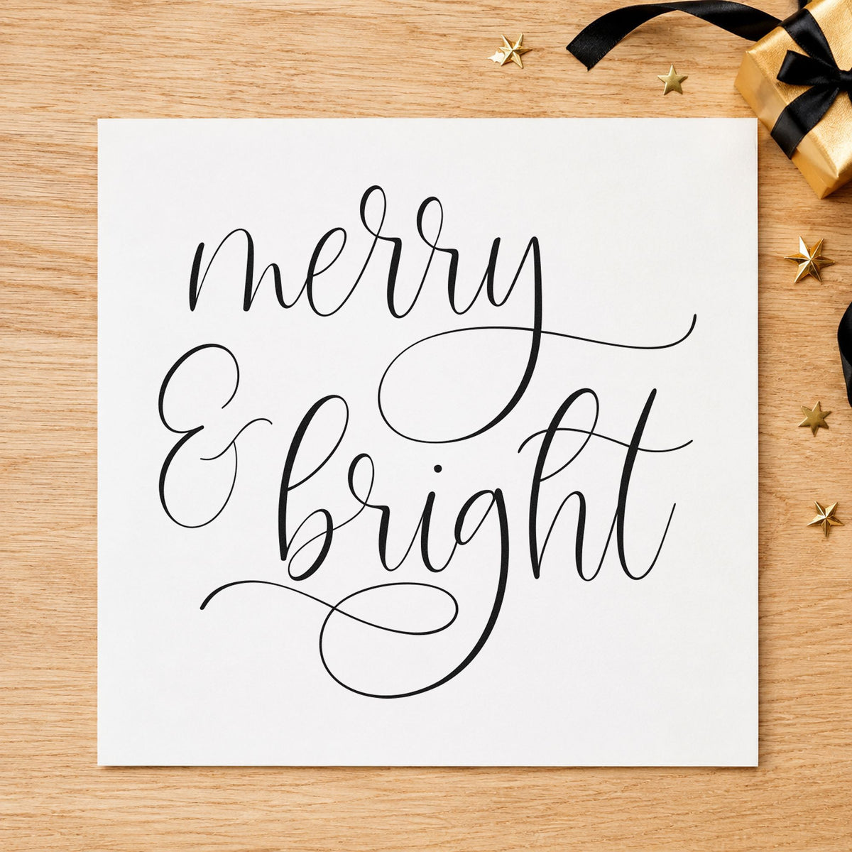 Merry And Bright Looped Script Pre-Inked Stamp – PSI in use 3