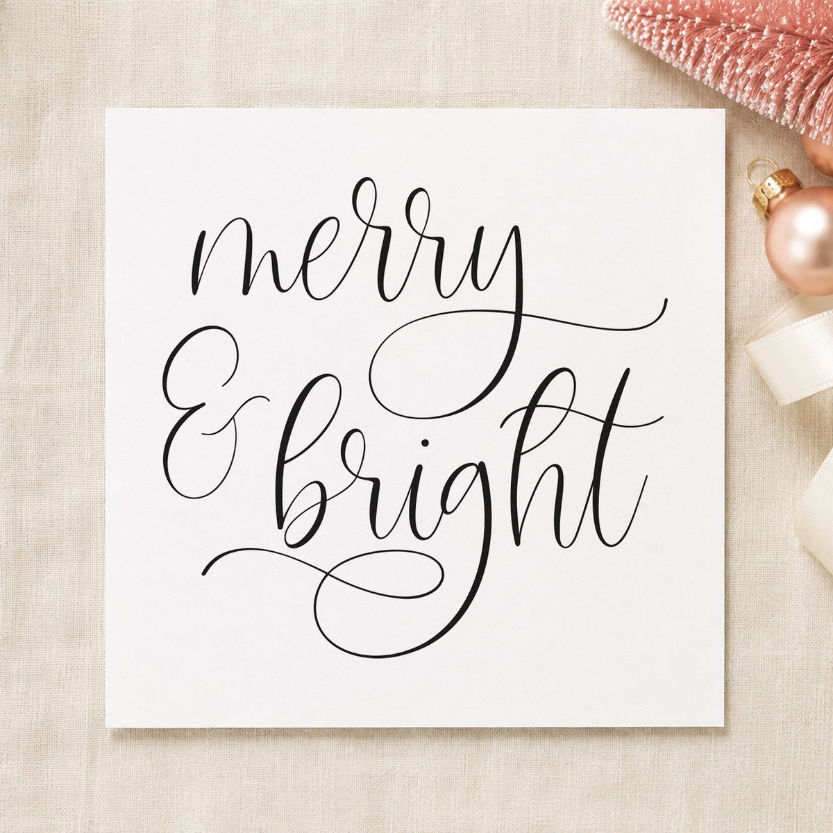 Self-Inking Merry And Bright Looped Script Stamp in use 9