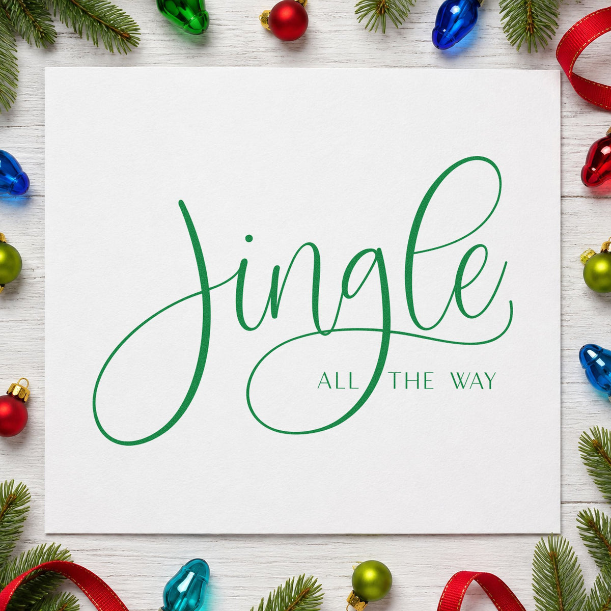 Jingle All The Way Calligraphy Slim Pre-Inked Stamp in use 10