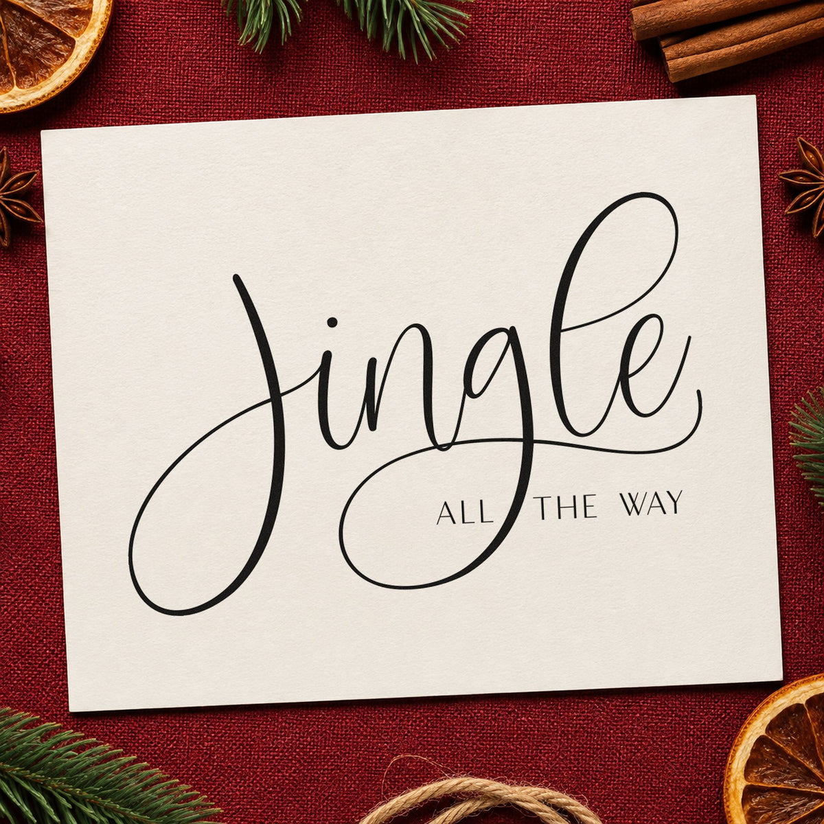 Jingle All The Way Calligraphy PSI Pre-Inked Stamp in use 3