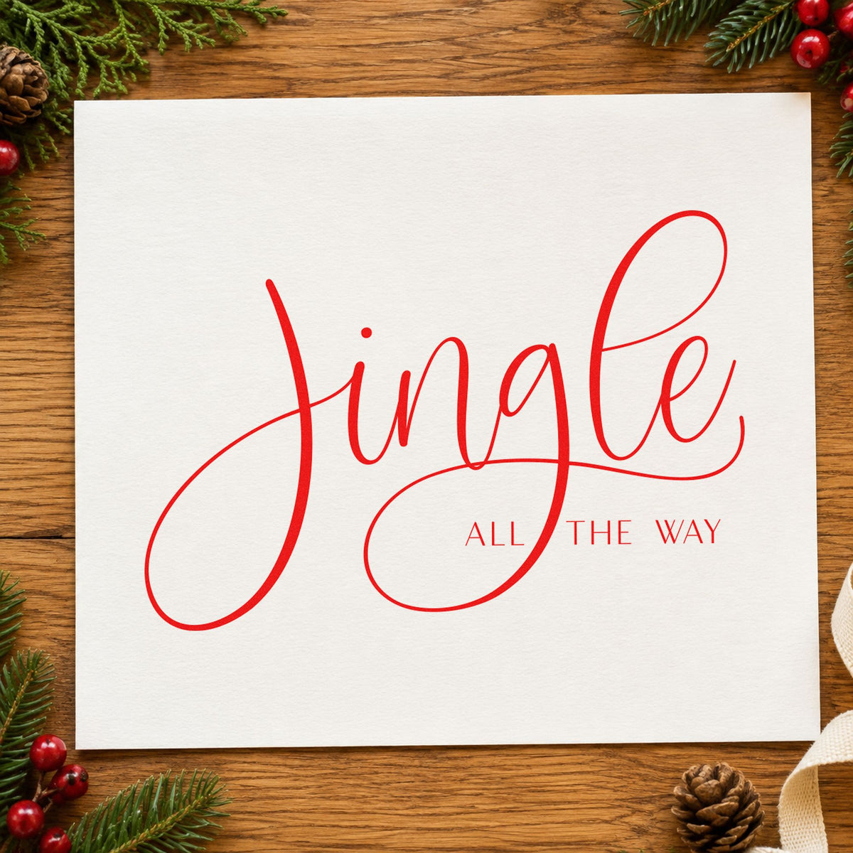 Jingle All The Way Calligraphy PSI Pre-Inked Stamp in use 7