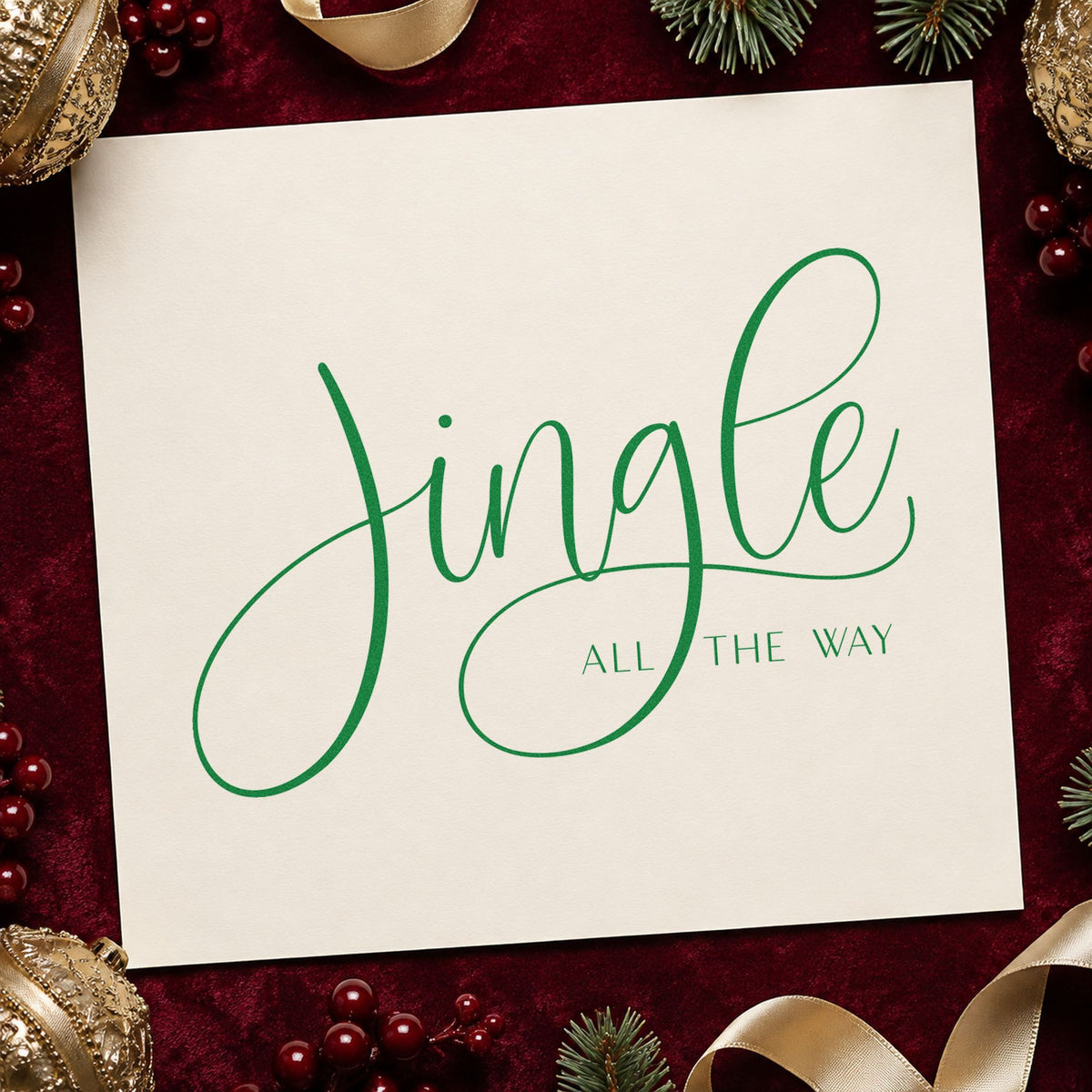 Jingle All The Way Calligraphy PSI Pre-Inked Stamp in use 8
