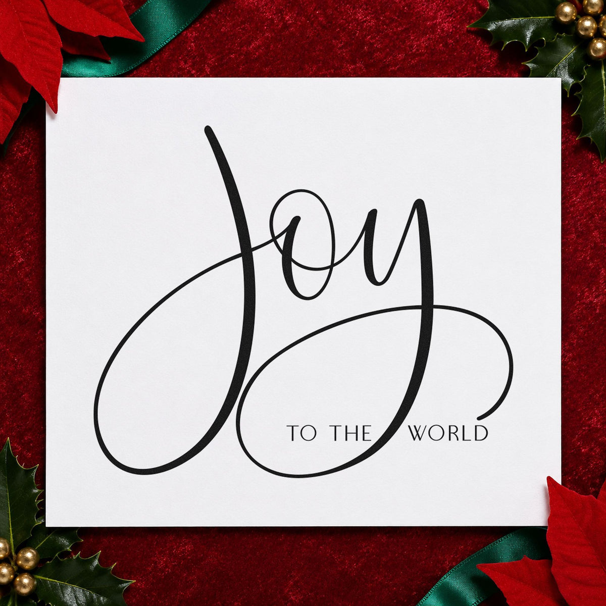 Joy To The World Loops Calligraphy Craft Stamp – Self-Inking in use 4