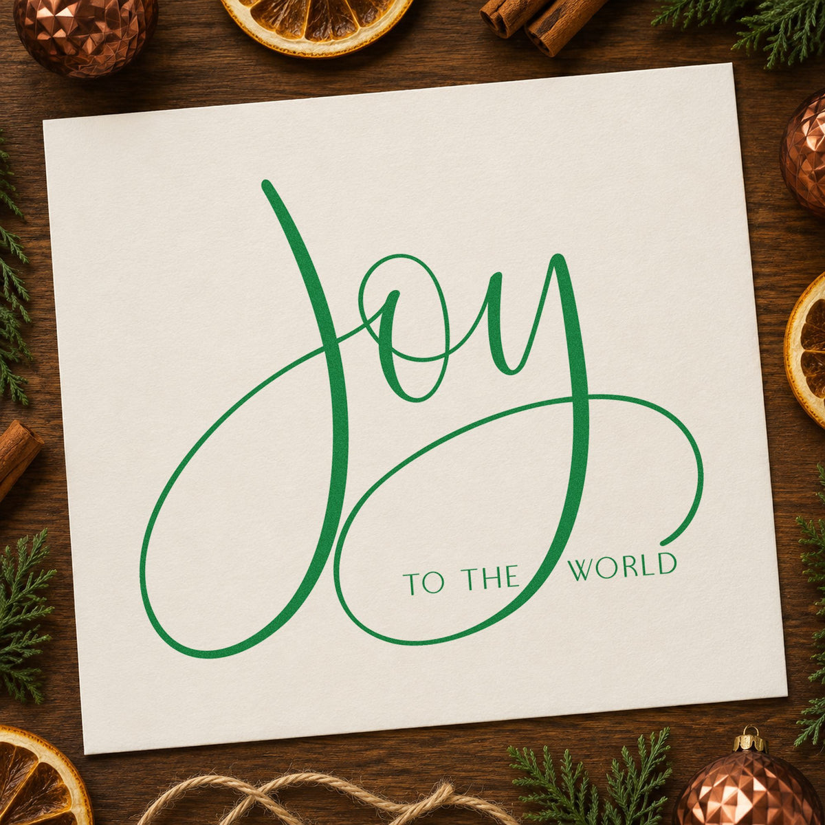 Joy To The World Loops Calligraphy Craft Stamp – Self-Inking in use 8