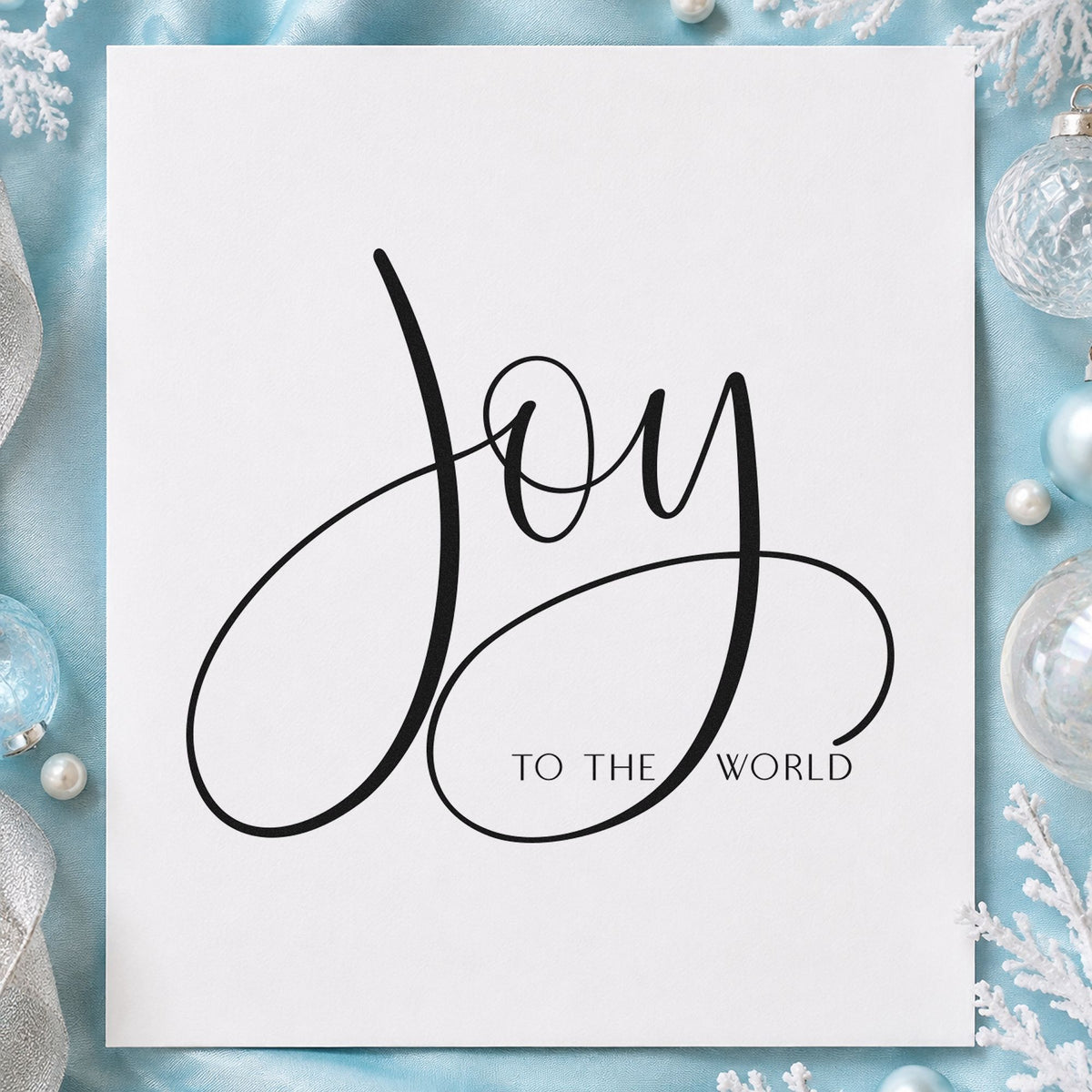Joy To The World Loops Calligraphy Craft Stamp – Self-Inking in use 9