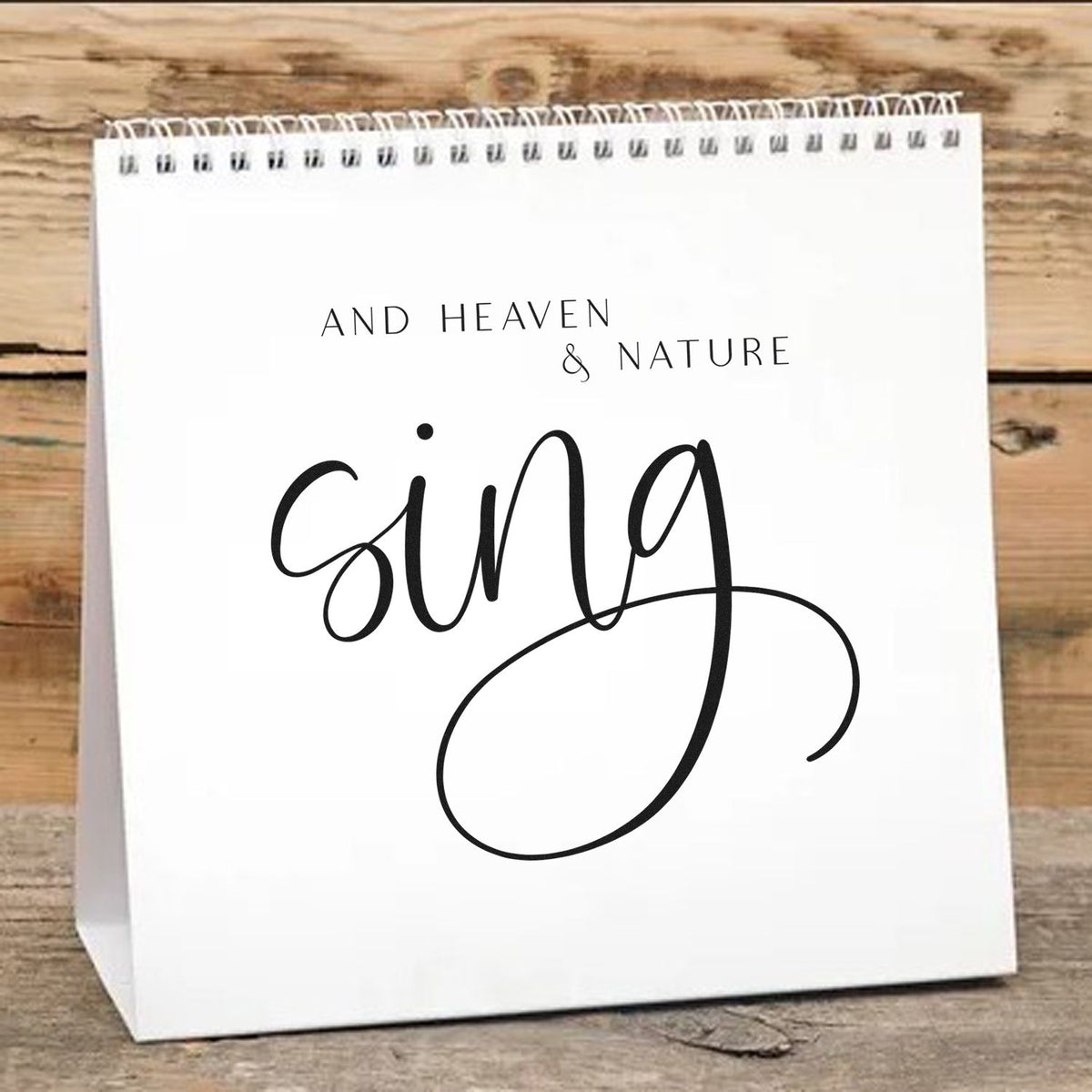 Custom rubber stamp with and heaven & nature sing script for festive holiday gift bags and packaging