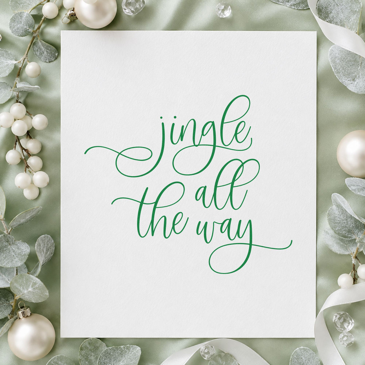 Jingle All The Way Loops Calligraphy Pre-Inked Stamp – Slim in use 10