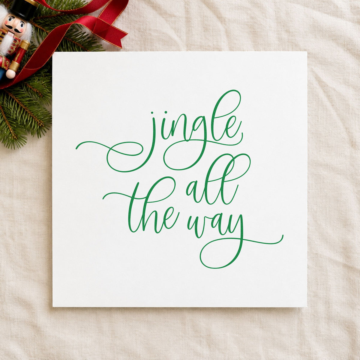 Jingle All The Way Loops Calligraphy Pre-Inked Stamp – Slim in use 8