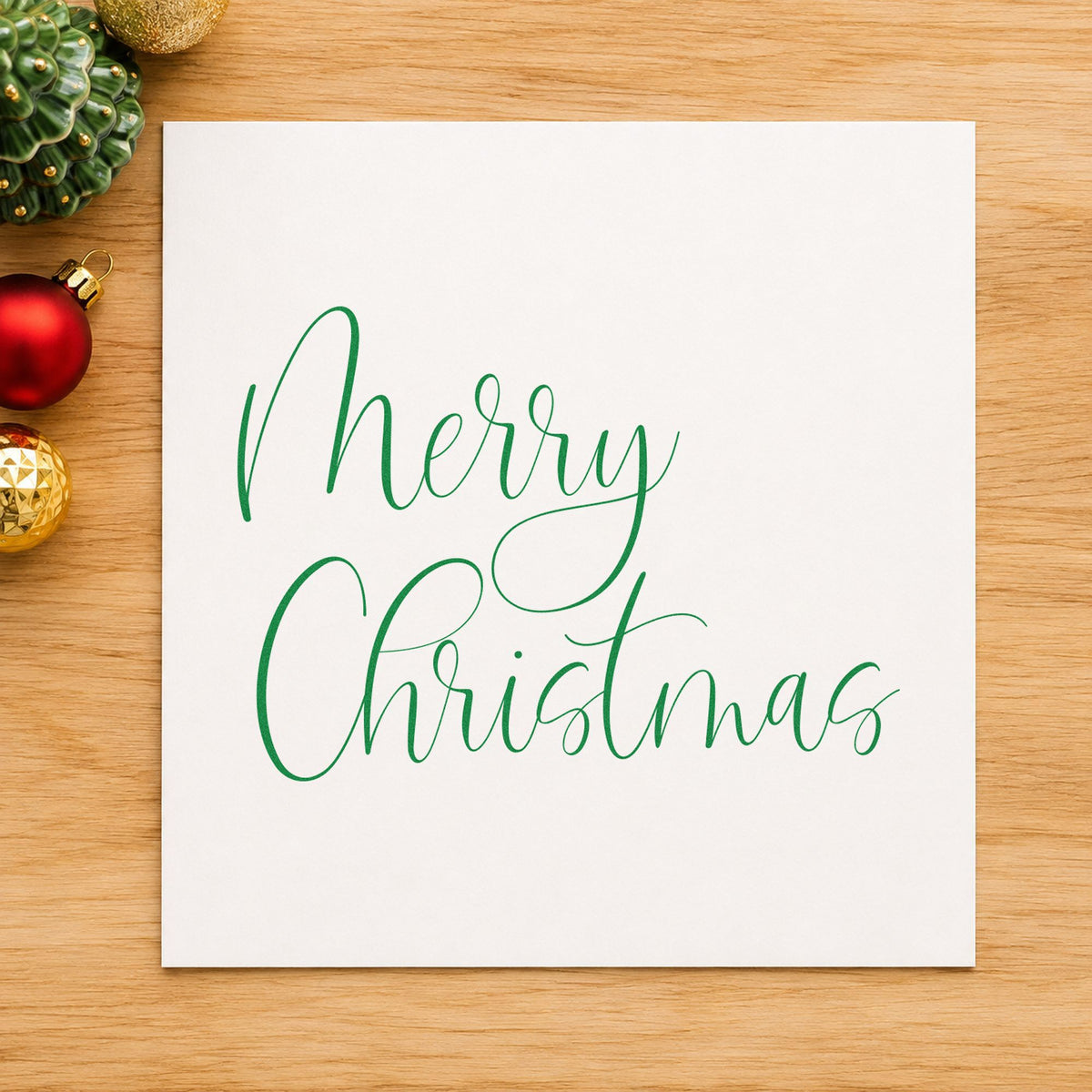 Duo Hand Merry Christmas Airy Calligraphy Rubber Stamp in use 10