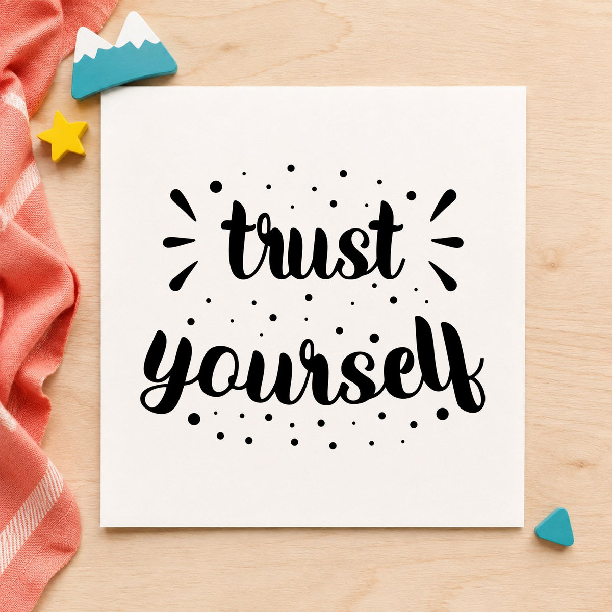 Trust Yourself Dotted Lettering Pre-Inked Stamp – PSI in use 3