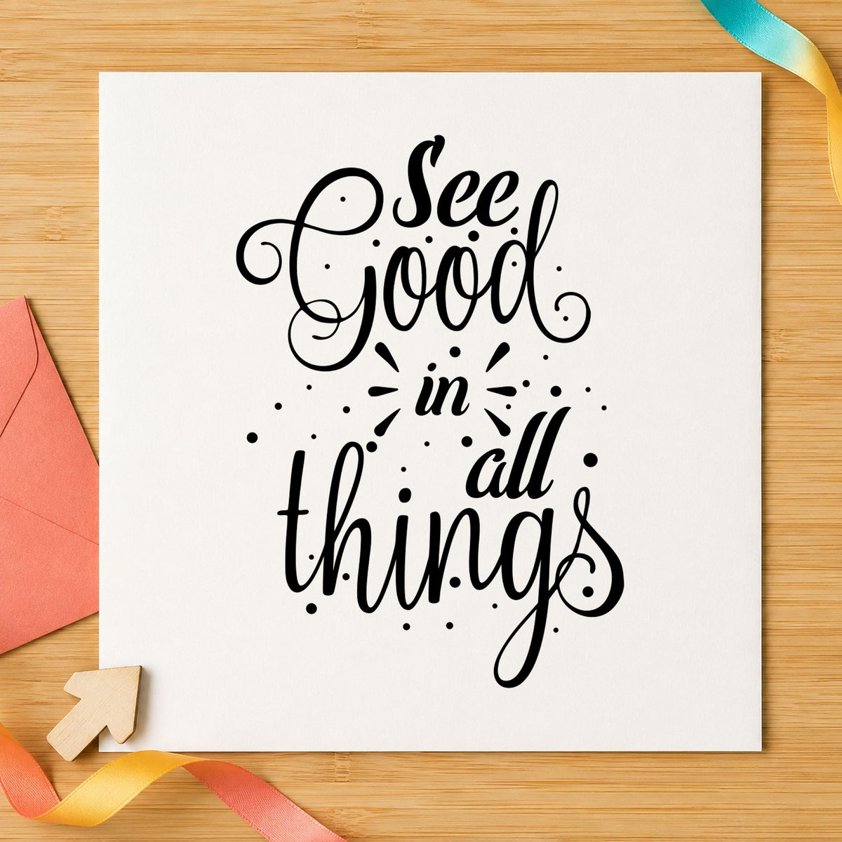 See Good In All Things Script Lettering Craft Stamp – Self-Inking in use 4