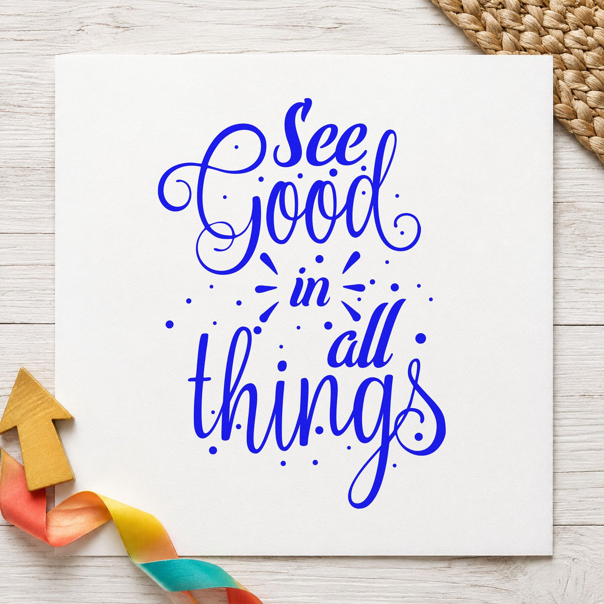 See Good In All Things Script Lettering Craft Stamp – Self-Inking in use 6