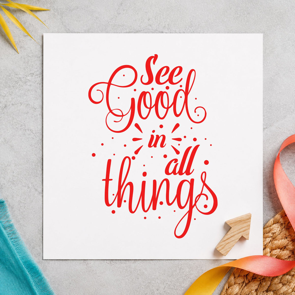 See Good In All Things Script Lettering Craft Stamp – Self-Inking in use 8