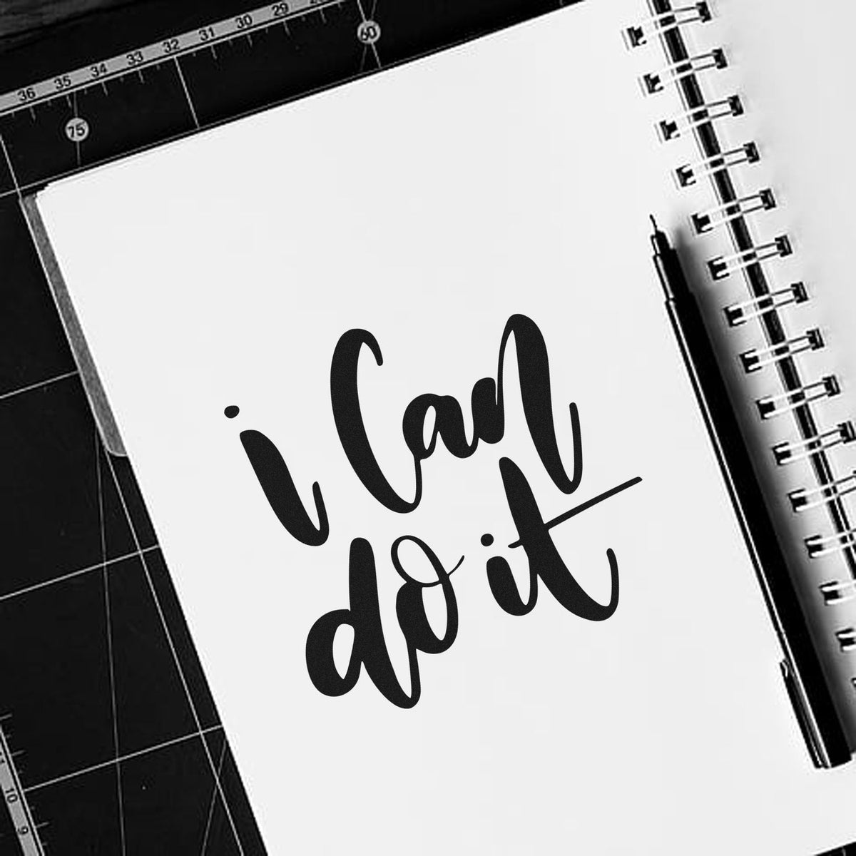 I can do it motivational rubber stamp design for planners, journals, and DIY crafts.