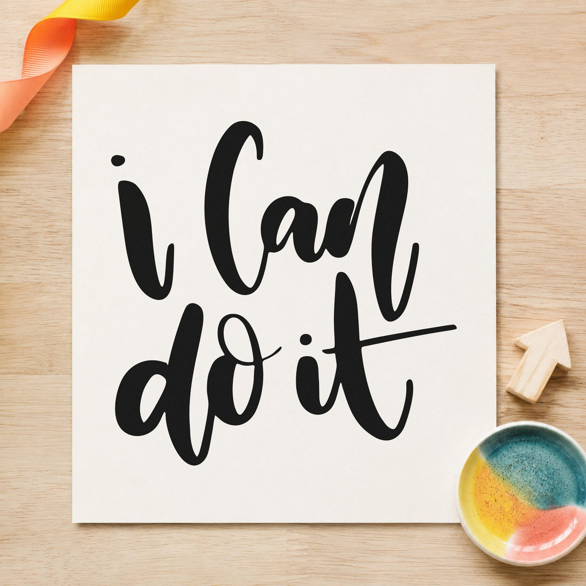 I Can Do It Brush Lettering Self-Inking Stamp in use 3