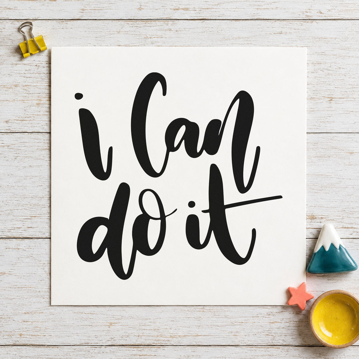 I Can Do It Brush Lettering Self-Inking Stamp in use 4