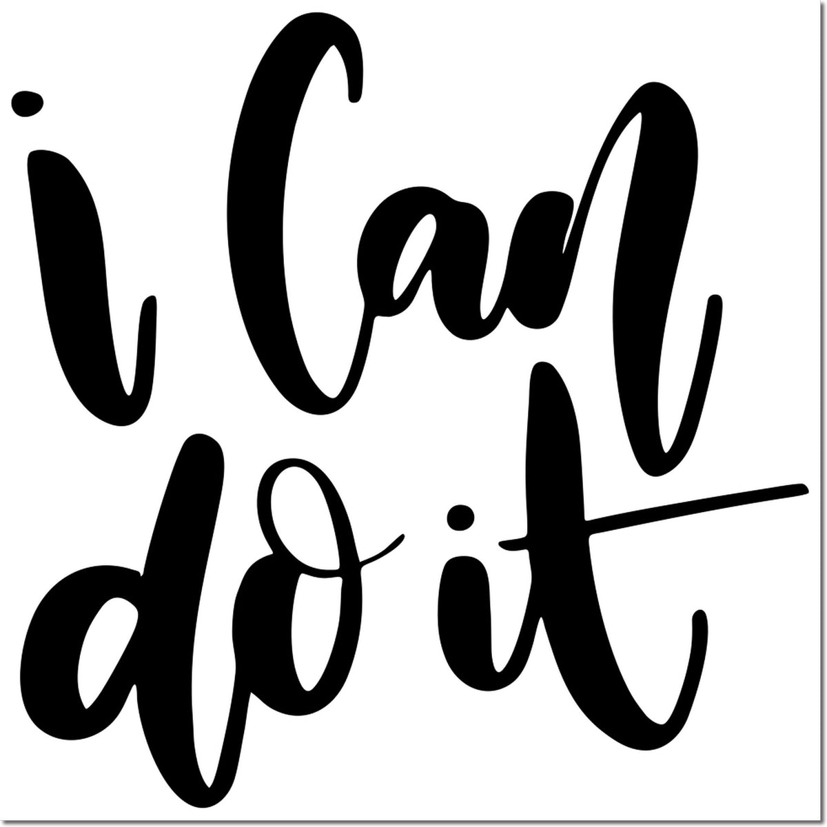 Motivational I can do it! rubber stamp design in bold handwritten script for crafts, planners, and DIY projects.