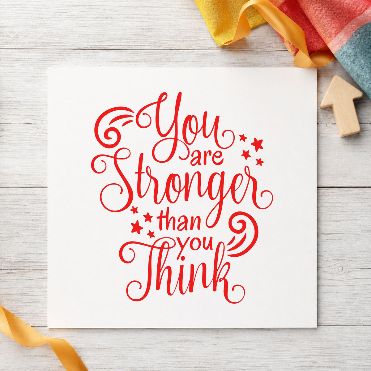 Stronger Than You Think Rubber Stamp – Wood Handle in use 7