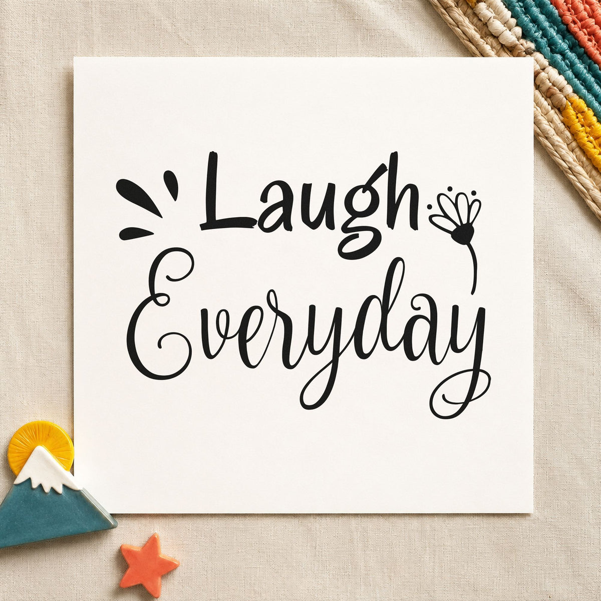 Laugh Every Day Flower Pre-Inked Stamp – PSI in use 3