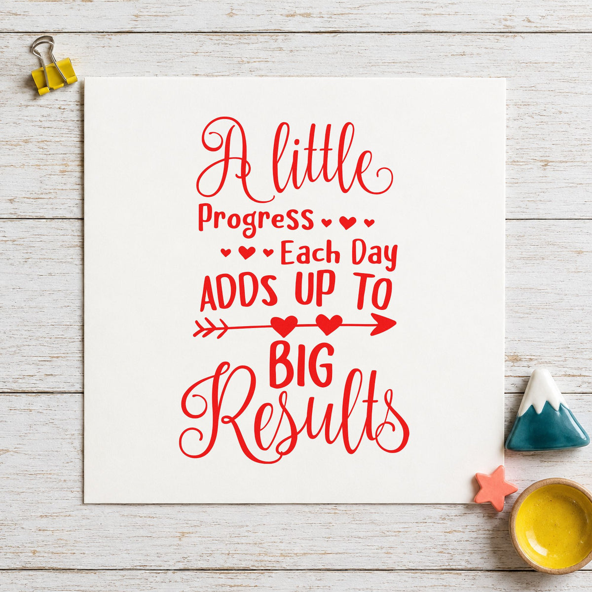 Little Progress Big Results Stamp – Self-Inking in use 8