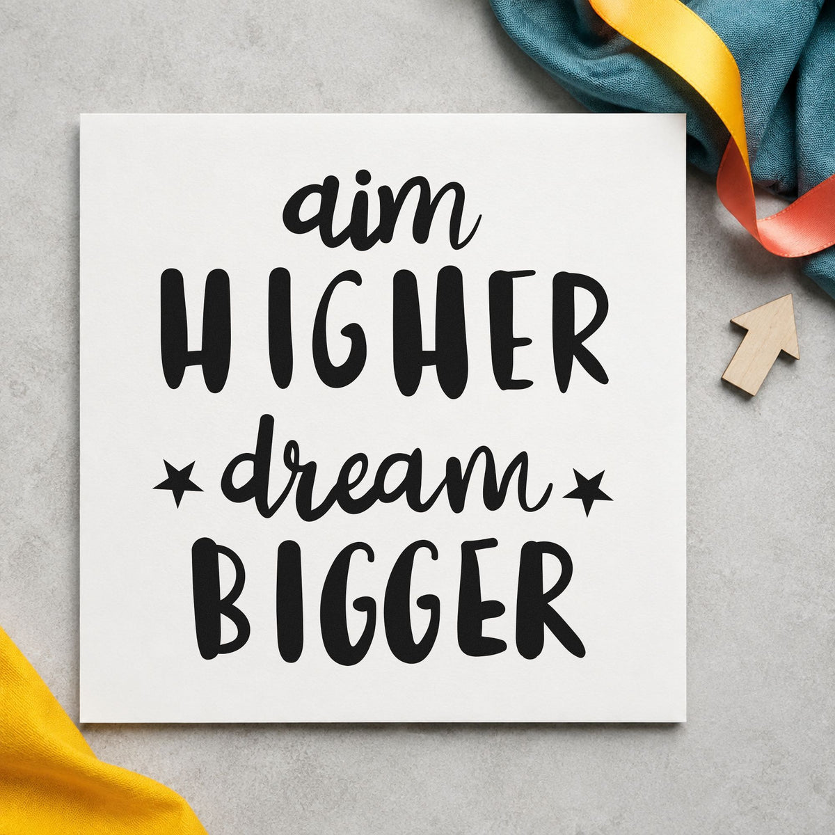 Aim Higher Dream Bigger With Stars Stamp – Slim Pre-Inked in use 4