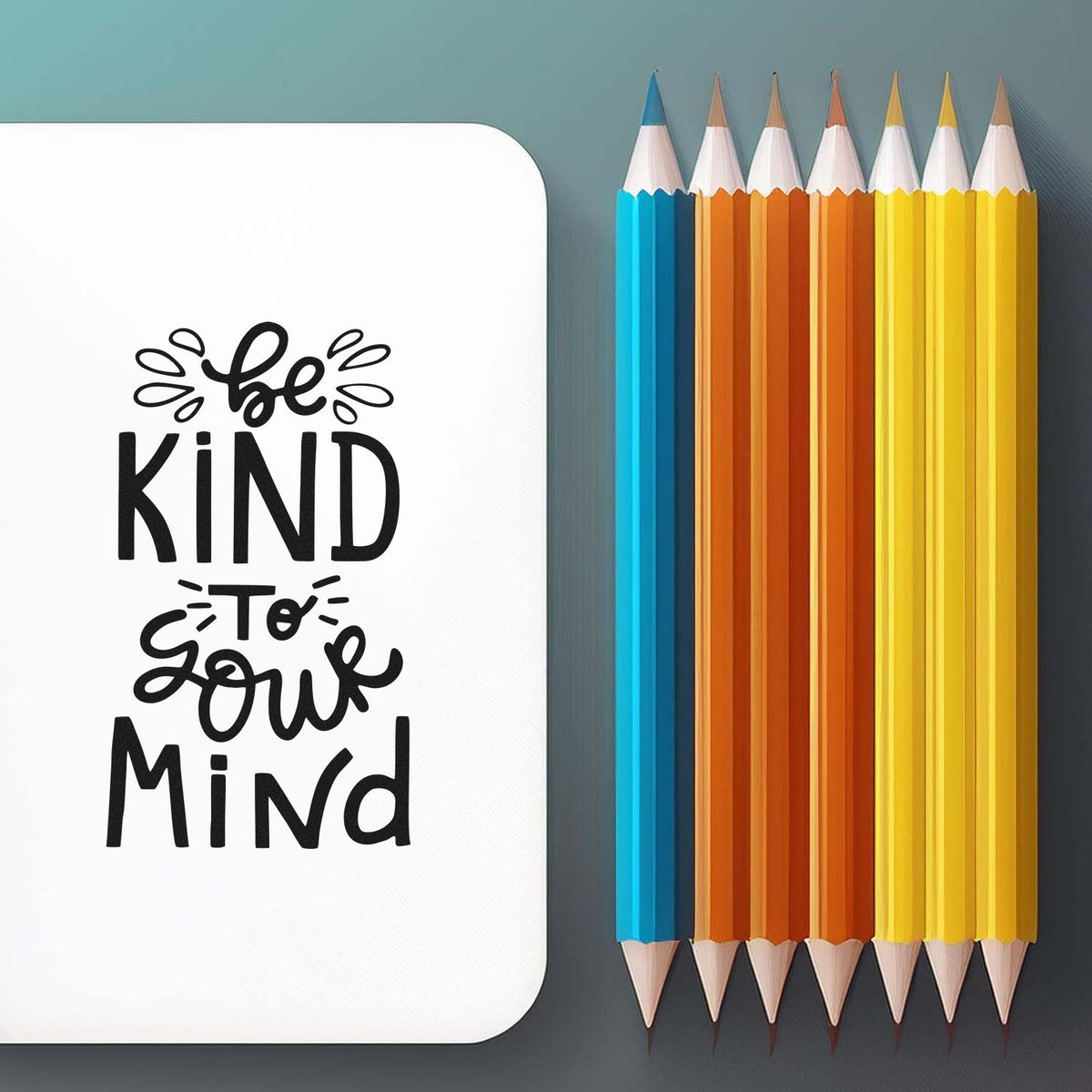 Be Kind to Grow Mind rubber stamp for classroom crafts, teacher projects, and motivational school decor.