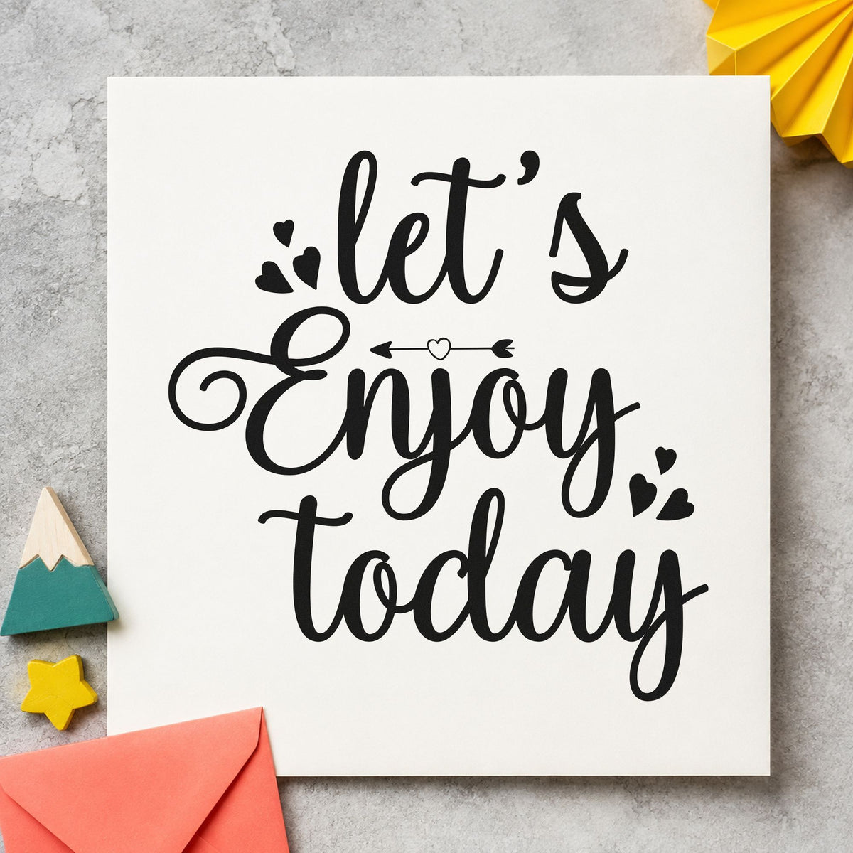 Self-Inking Let's Enjoy Today Hearts Stamp in use 3