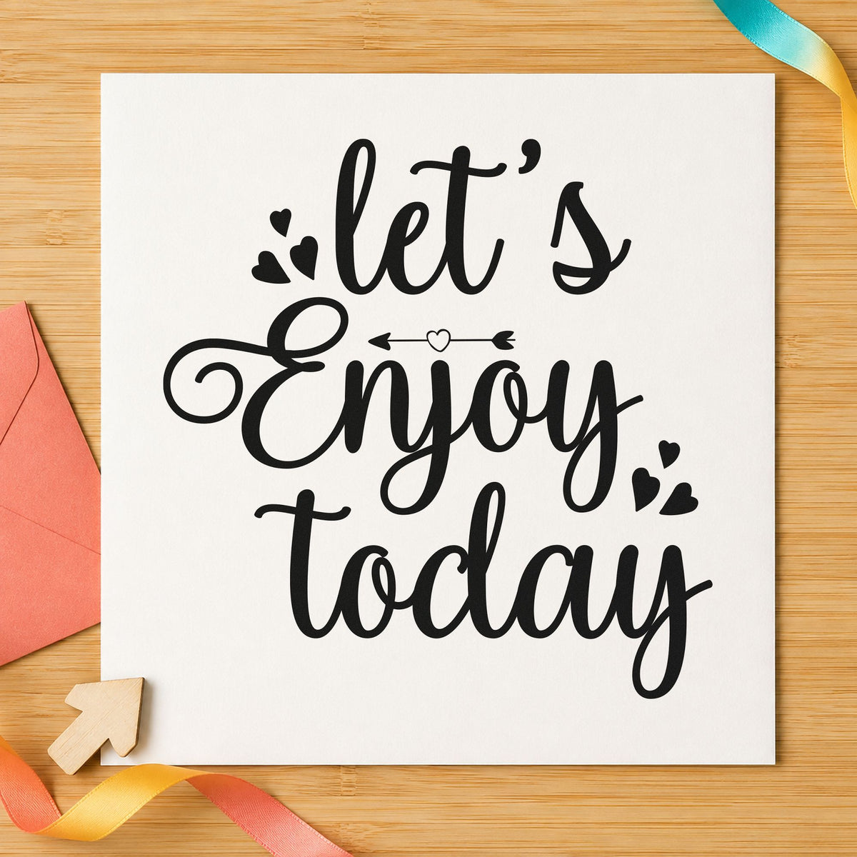 Self-Inking Let's Enjoy Today Hearts Stamp in use 4