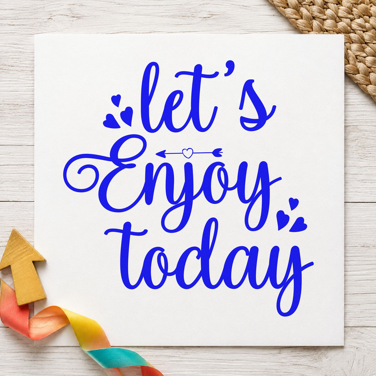 Let's Enjoy Today Hearts Slim Pre-Inked Stamp in use 6