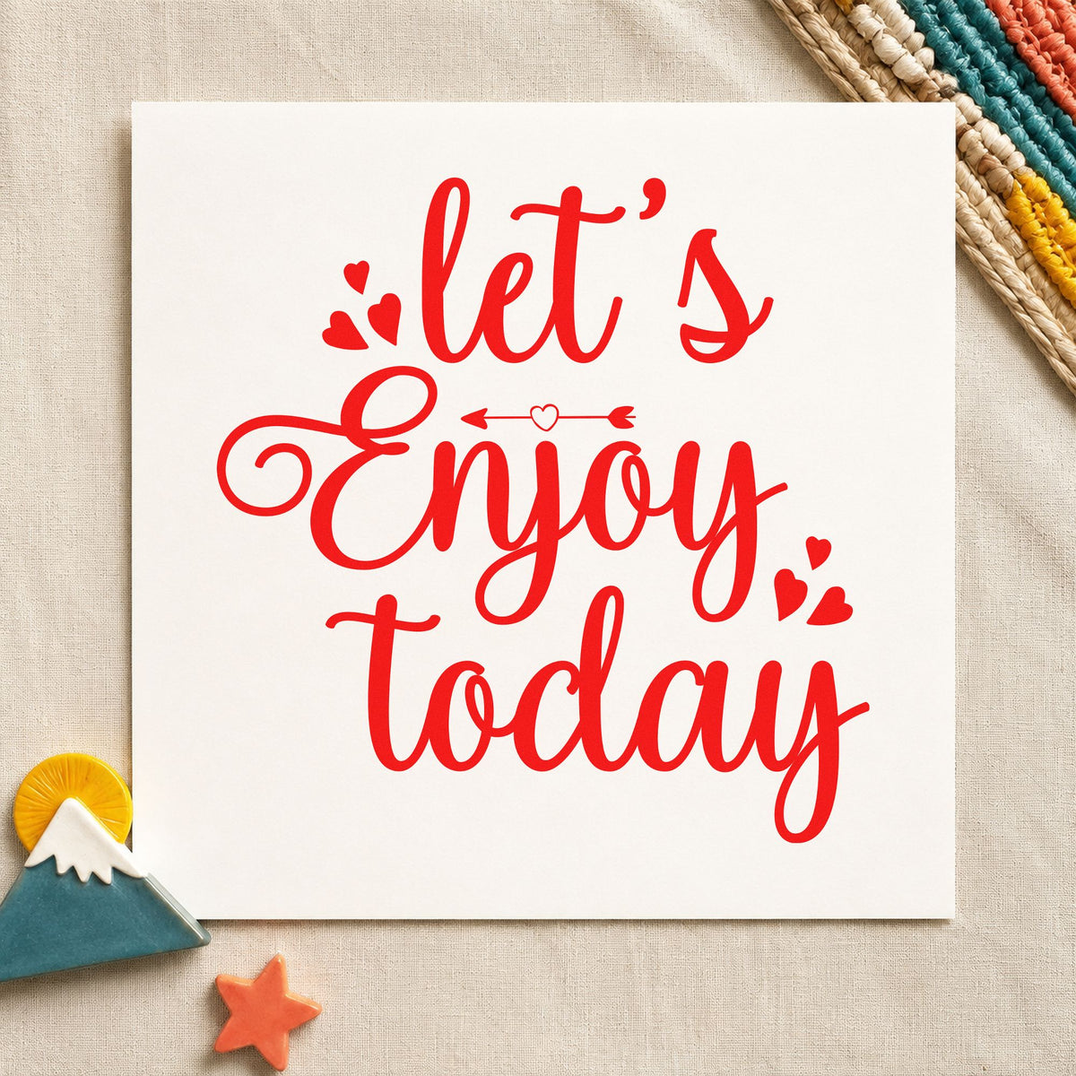 Let's Enjoy Today Hearts Slim Pre-Inked Stamp in use 7